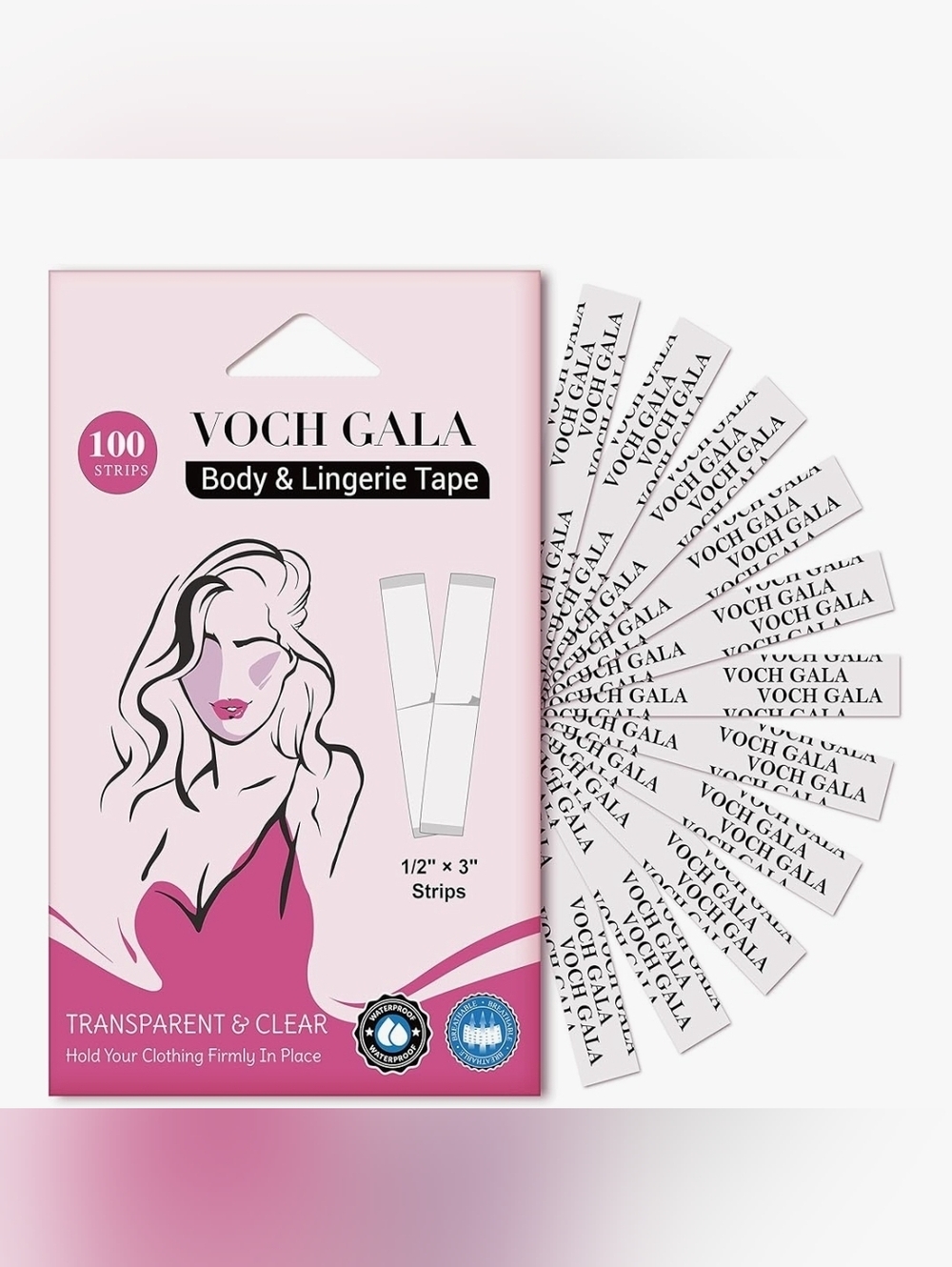 2 Pks VOCH GALA Body & Lingerie Tape - Transparent/Clear